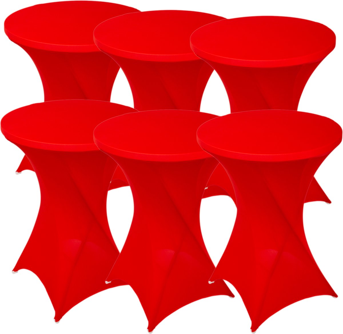 Statafelrok Rood x 6 – ∅80-85 x 110 cm – Stretch 6 stuks – Tafelrok voor Statafel – Geschikt voor Horeca Evenementen | Sta Tafel Hoes | Staantafelhoes | Cocktailparty | Trouwerij